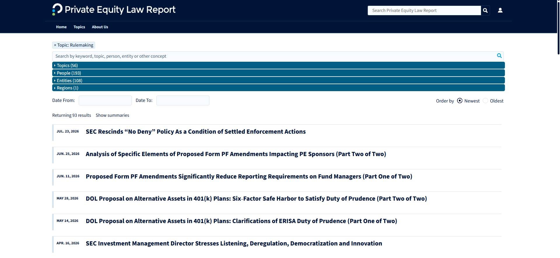 Legal and Regulatory Updates